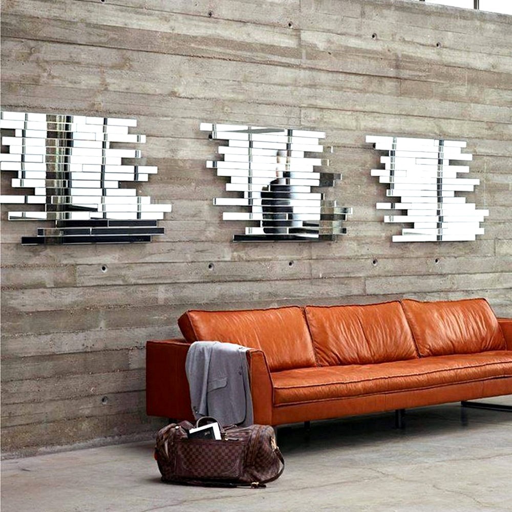 Modern Layered Horizontal Wall Mirror Modern Layered Horizontal Wall Mirror